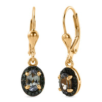 D'Joy Green Tanzanite, Green Diamond (IR) (0.22 cts) Earrings in 18K Vermeil YG Over Sterling Silver 1.10 ctw