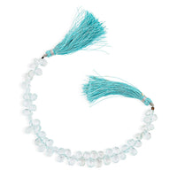 GCS Faceted Drop Aquamarine Beaded Strand (7.00In) 76.00 ctw