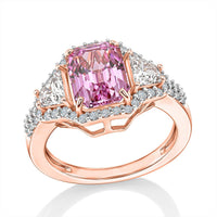 D'Joy Premium Martha Rocha Kunzite, Moissanite Ring in 18K Vermeil RG Over Sterling Silver (Size 10.0) 4.25 ctw