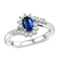D'Joy Premium Kashmir Kyanite, Moissanite Ring in Rhodium Over Sterling Silver (Size 10.0) 0.90 ctw