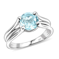 Blue Topaz 1.25 ctw Solitaire Ring in Sterling Silver (Size 8.0)