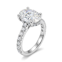 One Time Only Deal NY Closeout 14K White Gold Luxuriant Lab Grown Diamond VS - F Engagement Ring (Size 6.0) (4.0 g) 5.00 ctw