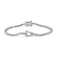 Luxuriant Lab Grown Diamond (G-H, SI) Horseshoe Bracelet in Rhodium Over Sterling Silver (7.25 In) 2.50 ctw