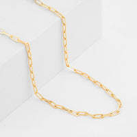 14K YG Over Sterling Silver Paperclip Chain Necklace (18 Inches) (5.65 g)