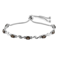 Brazilian Smoky Quartz Bolo Bracelet in Stainless Steel 2.75 ctw