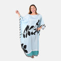 TAMSY Mint Leaf Asymmetrical Kaftan - One Size Fits Most - Sticky add to cart bar