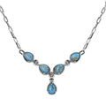 Lapis Lazuli 7.85 ctw Necklace in Silvertone and Stainless Steel 18 Inches - Sticky add to cart bar