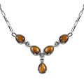 Tiger's Eye 7.80 ctw Necklace in Silvertone and Stainless Steel 18 Inches - Sticky add to cart bar