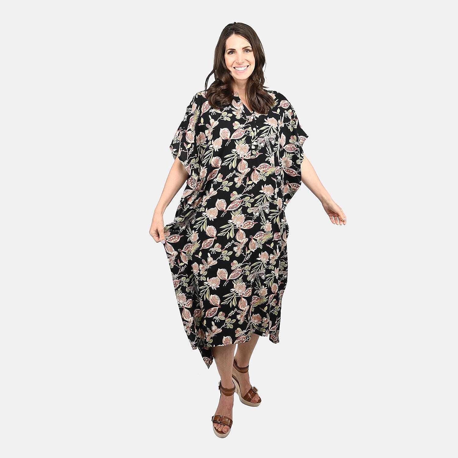 White Butterfly Midi Kaftan