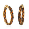 Mexican Fire Opal Inside Out Hoop Earrings in Vermeil Yellow Gold Over Sterling Silver 3.15 ctw - Sticky add to cart bar