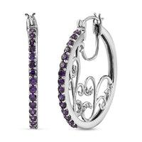 KARIS Simulated Diamond Hoop Earrings in Platinum Bond 3.65 ctw