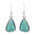 SANTA FE Style Spiny Turquoise Dangle Earrings in Sterling Silver 0.25 ctw - Sticky add to cart bar
