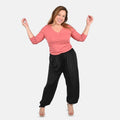 TAMSY Black Solid Trousers - One Size Missy - Sticky add to cart bar