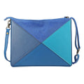 "100% Genuine leather Collapsible Crossbody Bag Size: 8Lx10Hx2W inches Color: Blue " - Sticky add to cart bar