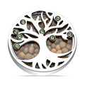 Simulated Green Diamond and Mustard Color Seed Tree of Life Ring in Stainless Steel (Size 10.0) - Sticky add to cart bar