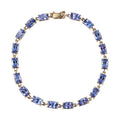LUXORO 10K Yellow Gold Premium Tanzanite Tennis Bracelet (8.00 In) 3.40 Grams 11.40 ctw - Sticky add to cart bar