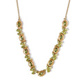 Arizona Peridot Floral Station Necklace 18 Inches in Vermeil Yellow Gold Over Sterling Silver 12.45 Grams 5.80 ctw - Sticky add to cart bar