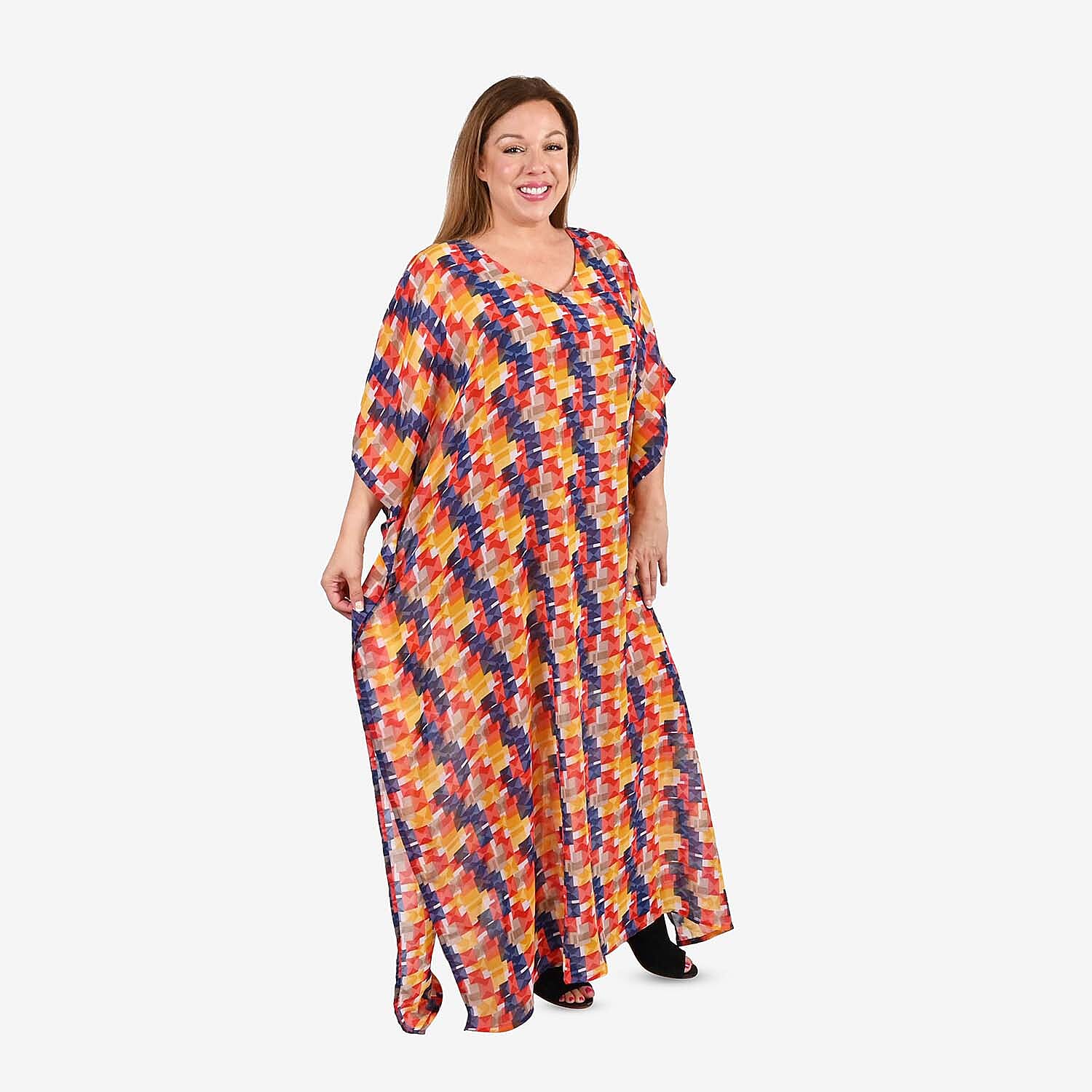TAMSY Multi Color Kaftan - One Size Fits Most