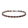 Mozambique Garnet 11.65 ctw Bracelet in Stainless Steel (7.50 In) - Sticky add to cart bar