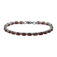 Mozambique Garnet 11.65 ctw Bracelet in Stainless Steel (7.50 In)