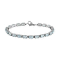 Sky Blue Topaz 12.90 ctw Bracelet in Stainless Steel (7.50 In) - Sticky add to cart bar