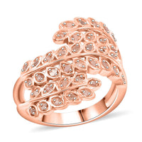 GP ITALIAN GARDEN COLLECTION Uncut Natural Pink Diamond Cluster Ring in Vermeil Rose Gold Over Sterling Silver 0.33 ctw