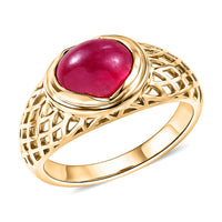 Niassa Ruby (FF) 2.90 ctw Ring in 14K Yellow Gold Over Sterling Silver (Size 5.5)