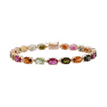 LUXORO 14K Yellow Gold AAA Multi-Tourmaline Tennis Bracelet (6.50 In) (2.90 g) 9.00 ctw - Sticky add to cart bar