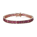 Lotus Garnet Tennis Bracelet in Vermeil Rose Gold Over Sterling Silver (8.00 In) 13.65 Grams 19.50 ctw - Sticky add to cart bar