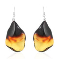 Baltic Amber Free Shaped Dangle Earrings in Sterling Silver - Sticky add to cart bar