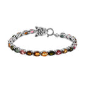 Multi-Tourmaline, Blue Diamond (IR) Accent Tennis Bracelet in Platinum Over Sterling Silver (6.50 In) (9.10 g) 10.50 ctw - Sticky add to cart bar