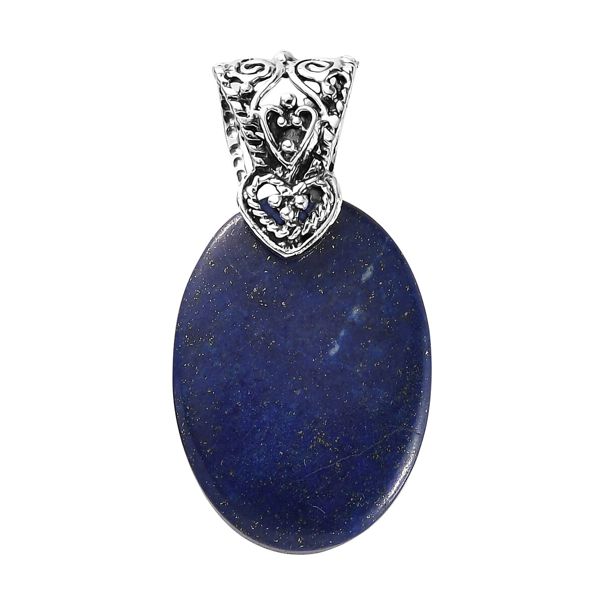 Lapis Lazuli Solitaire Pendant in Sterling Silver 23.85 ctw