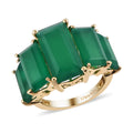 Verde Onyx 5 Stone Ring in Vermeil Yellow Gold Over Sterling Silver (Size 11.0) 15.35 ctw - Sticky add to cart bar