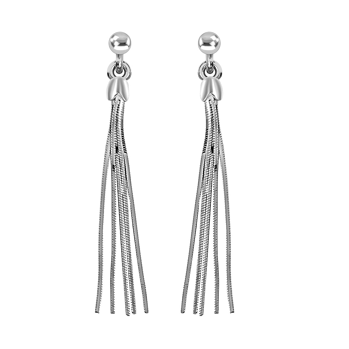 Sterling Silver Fringe Dangle Earrings 3.30 Grams