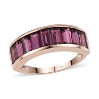Orissa Rhodolite Garnet Half Eternity Band Ring in Vermeil Rose Gold Over Sterling Silver (Size 10.0) 2.25 ctw