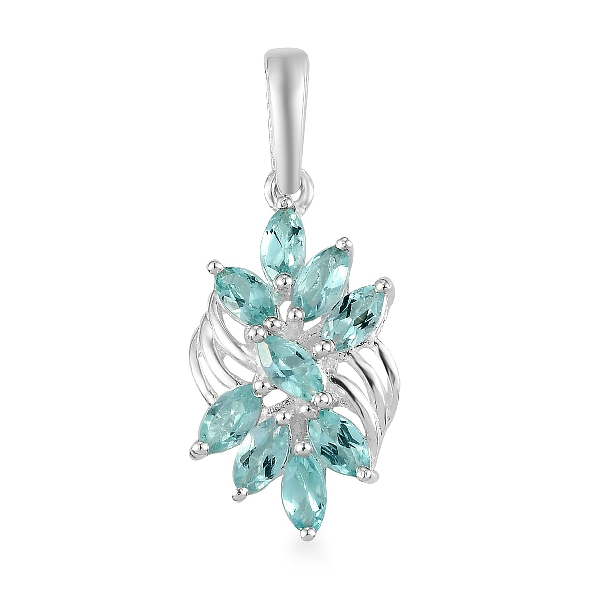 Green Apatite Pendant in Sterling Silver 1.45 ctw