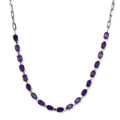 African Amethyst 8.35 ctw Necklace in Platinum Bond and Stainless Steel 18 Inches - Sticky add to cart bar