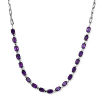 African Amethyst 8.35 ctw Necklace in Platinum Bond and Stainless Steel 18 Inches