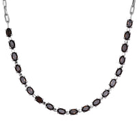 Brazilian Smoky Quartz 7.60 ctw Necklace in Platinum Bond and Stainless Steel 18 Inches