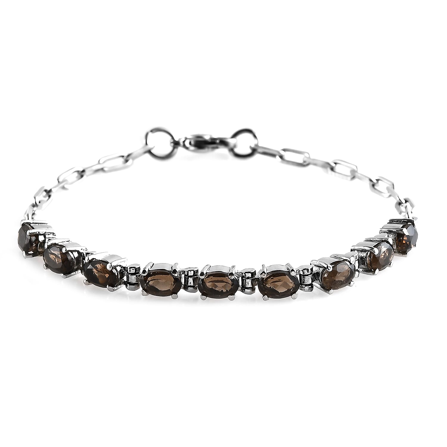 African Amethyst Bracelet in Platinum Bond and Stainless Steel (7.25 In) 4.10 ctw