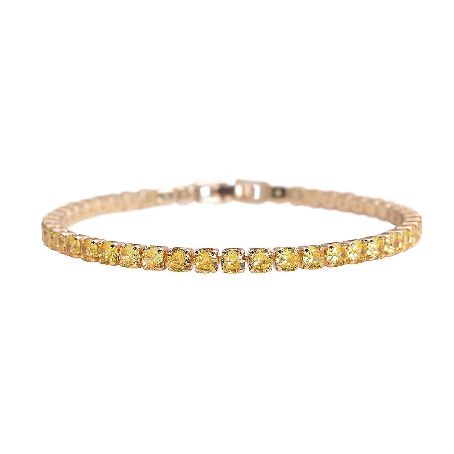 Simulated White Cubic Zirconia Tennis Bracelet in Silvertone (7.25 In) 13.00 ctw