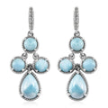 Larimar and White Zircon Dangle Earrings in Platinum Over Sterling Silver 8.75 ctw - Sticky add to cart bar