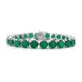 Verde Onyx Tennis Bracelet in Platinum Over Sterling Silver (6.50 In) (13.75 g) 32.30 ctw - Sticky add to cart bar