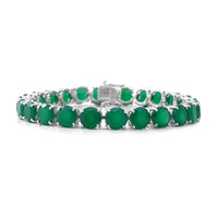 Verde Onyx Tennis Bracelet in Platinum Over Sterling Silver (6.50 In) (13.75 g) 32.30 ctw