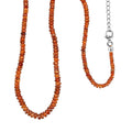 Natural Tanzania Tangerine Kyanite Beaded Necklace 18 Inches in Platinum Over Sterling Silver 63.00 ctw - Sticky add to cart bar
