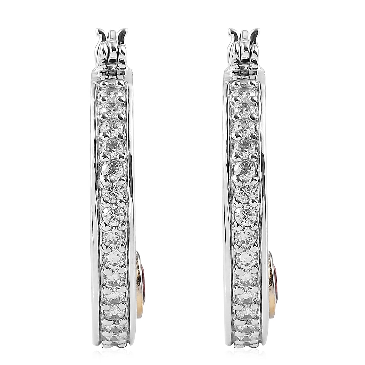 KARIS Peridot and Simulated Diamond Earrings in ION Plated 18K YG and Platinum Bond 3.10 ctw