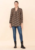 TAMSY Blue Rayon Staple Top -L - Sticky add to cart bar